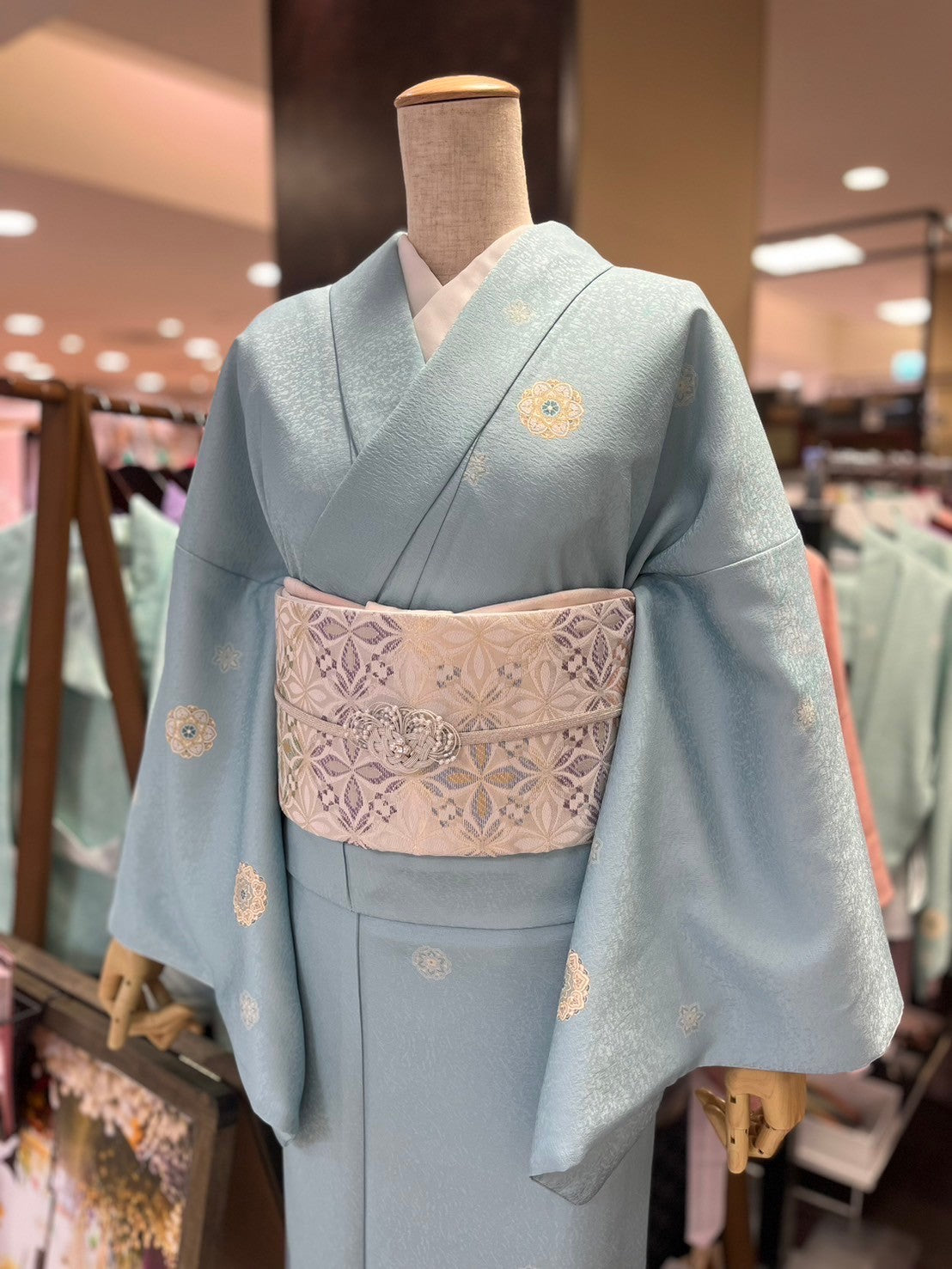 オリジナル小紋華紋 水色
