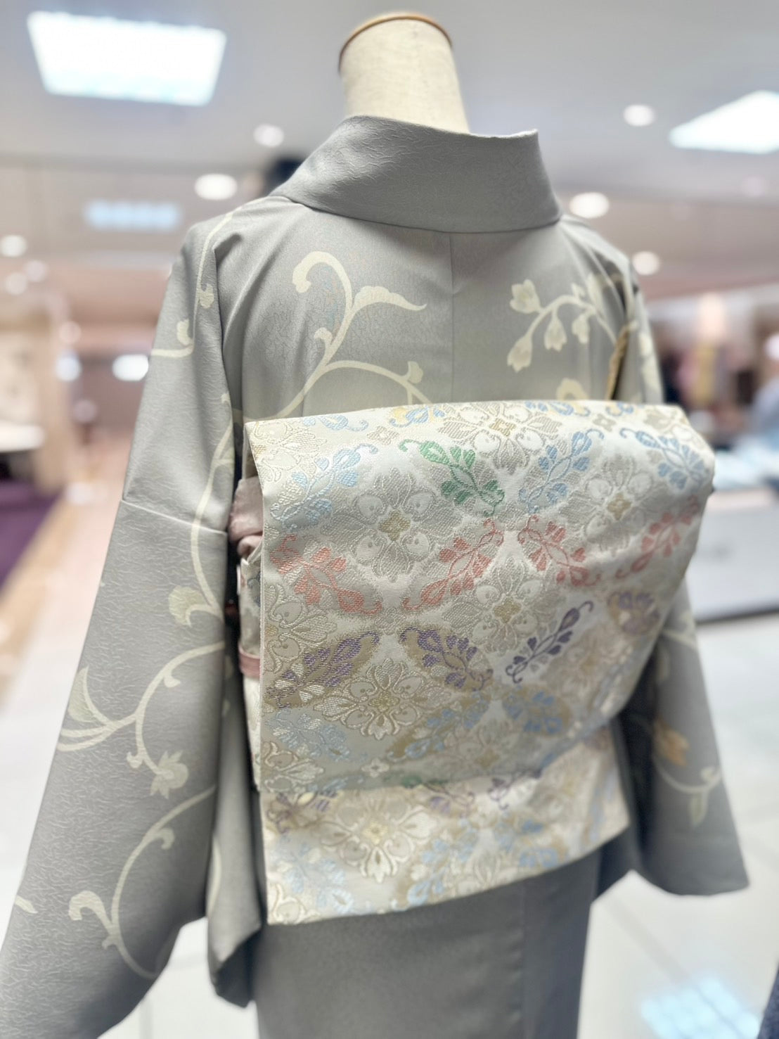 オリジナル訪問着 グレー