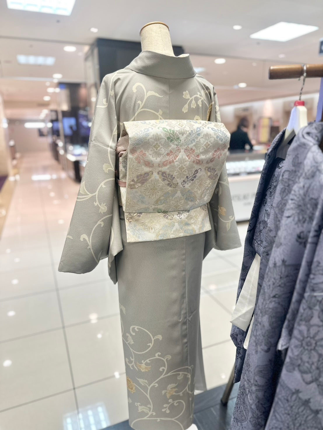 オリジナル訪問着 グレー