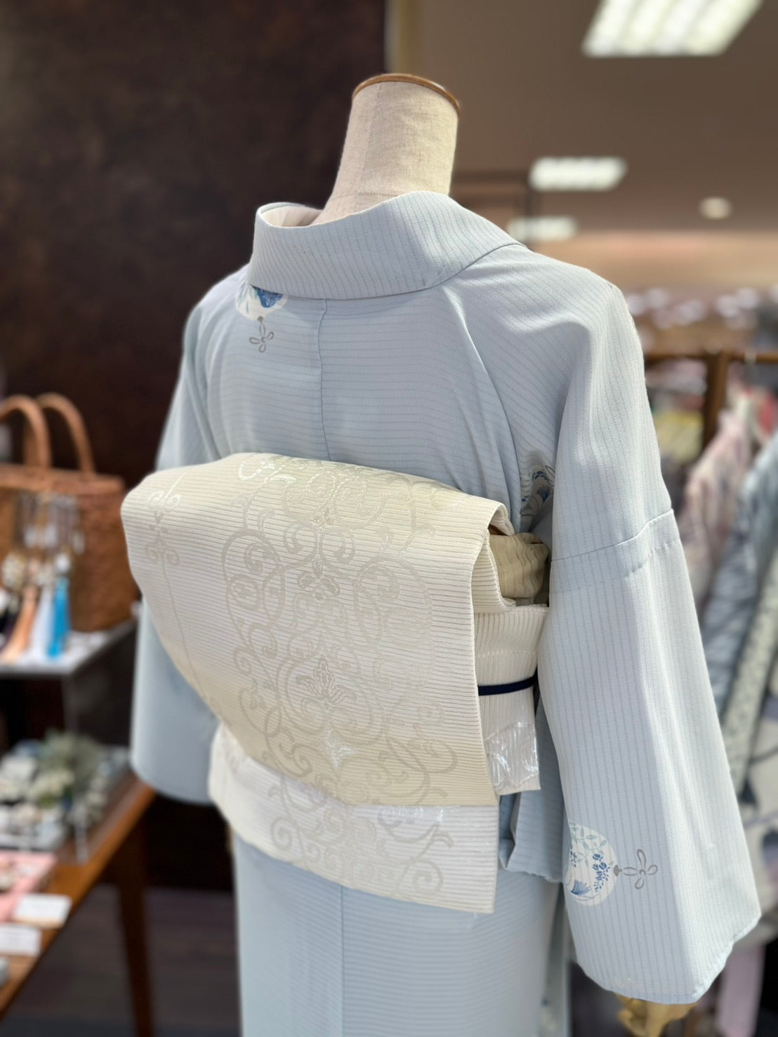 東レシルック洗える夏絽の三部式きもの(夏衿・襦袢袖付き)