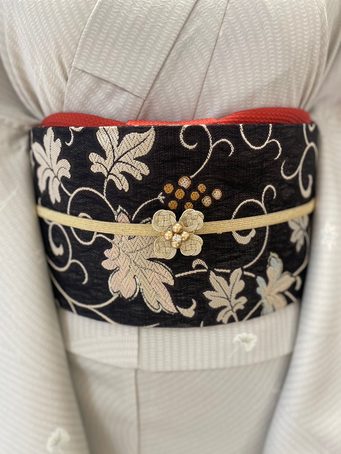 三部式単衣きもの グレー小紋 セット