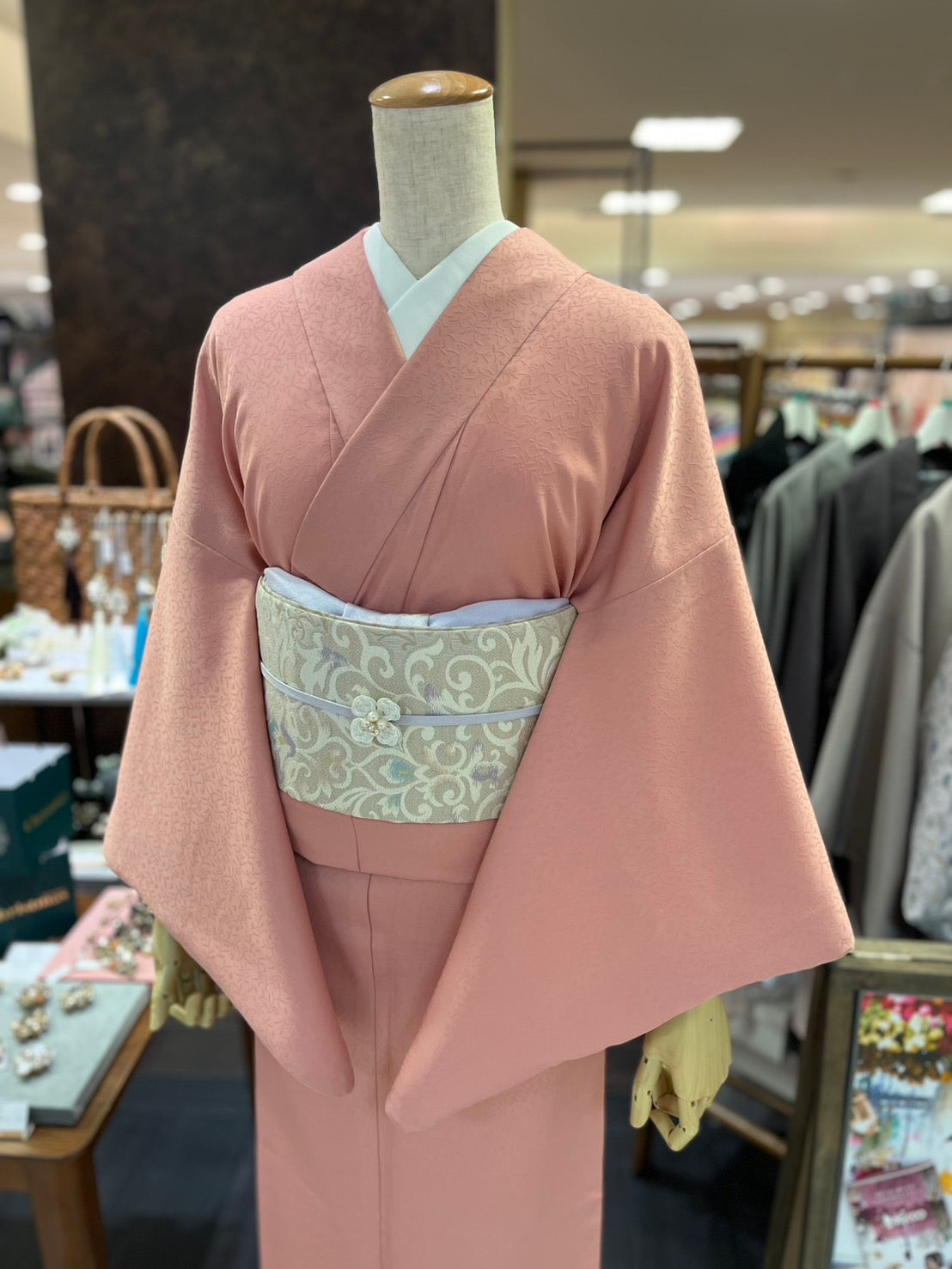 三部式袷きもの 東レ色無地 みゆきピンク（衿・襦袢袖付き） – dricco