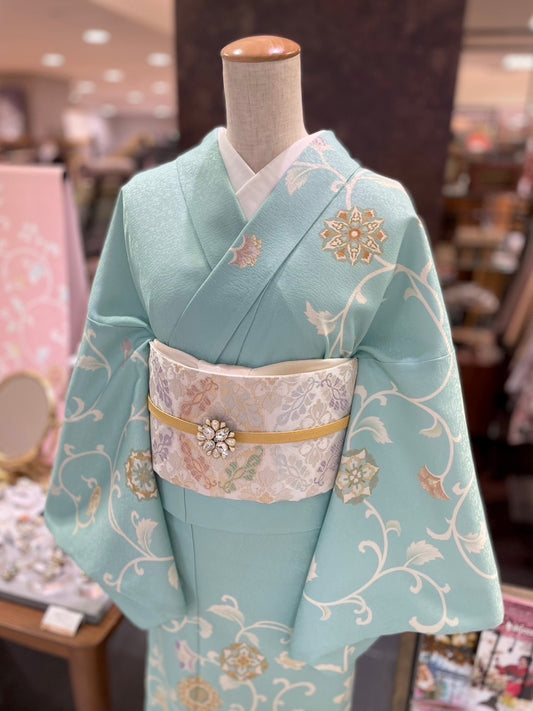 オリジナル訪問着 ミントグリーン