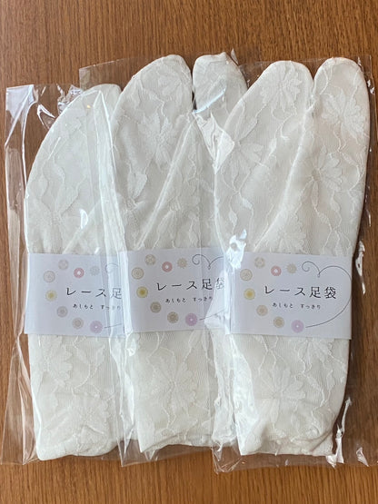 透けるレースの足袋ソックス（夏用）