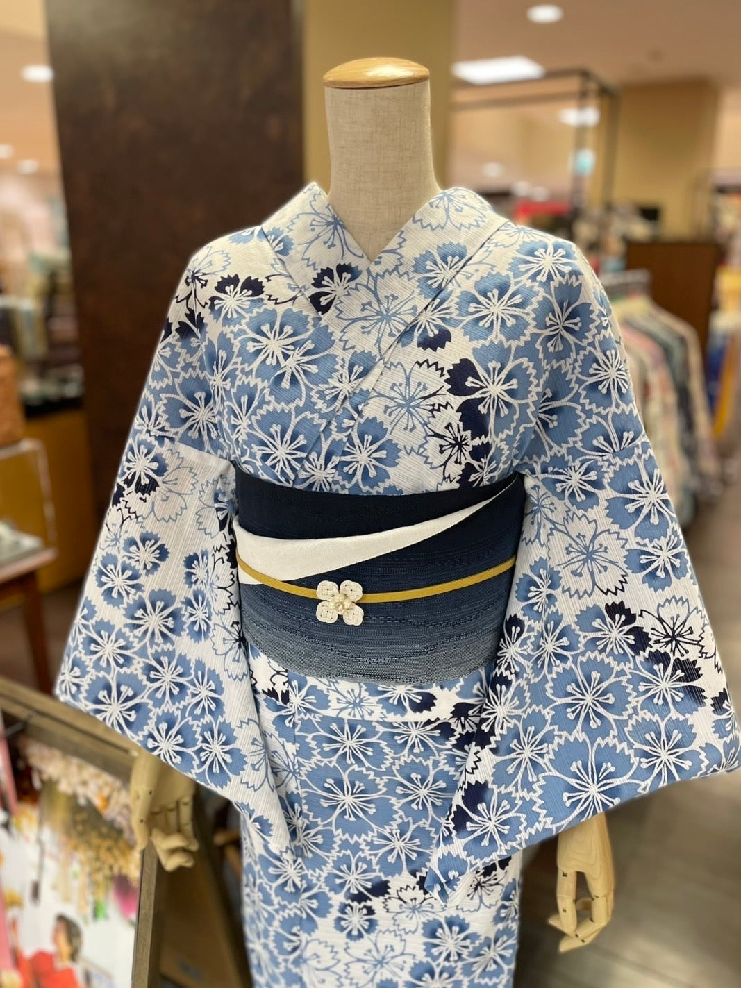 【さな】driccoきもの　3部式色無地　花格子　すみれ色　着物のみ driccoきもの｜簡単に着られる三部式きもの
