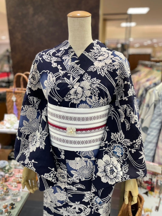 綿麻三部式ゆかたセット