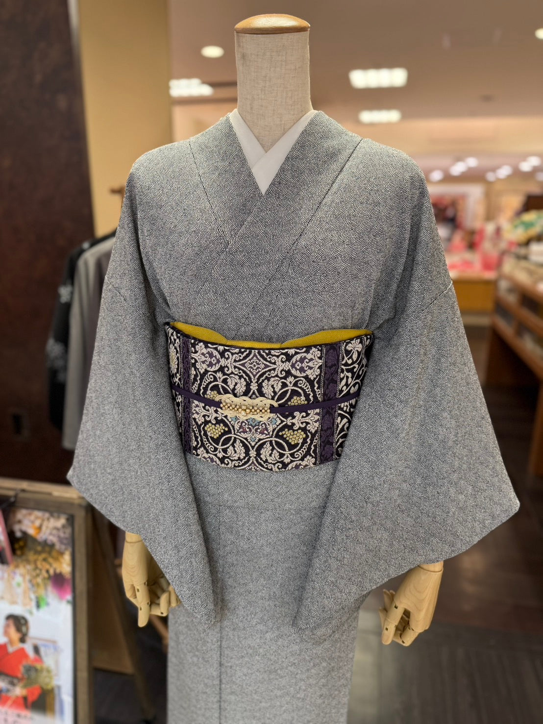 三部式袷きもの ポリちりめん 江戸小紋 鮫小紋 セット – driccoきもの