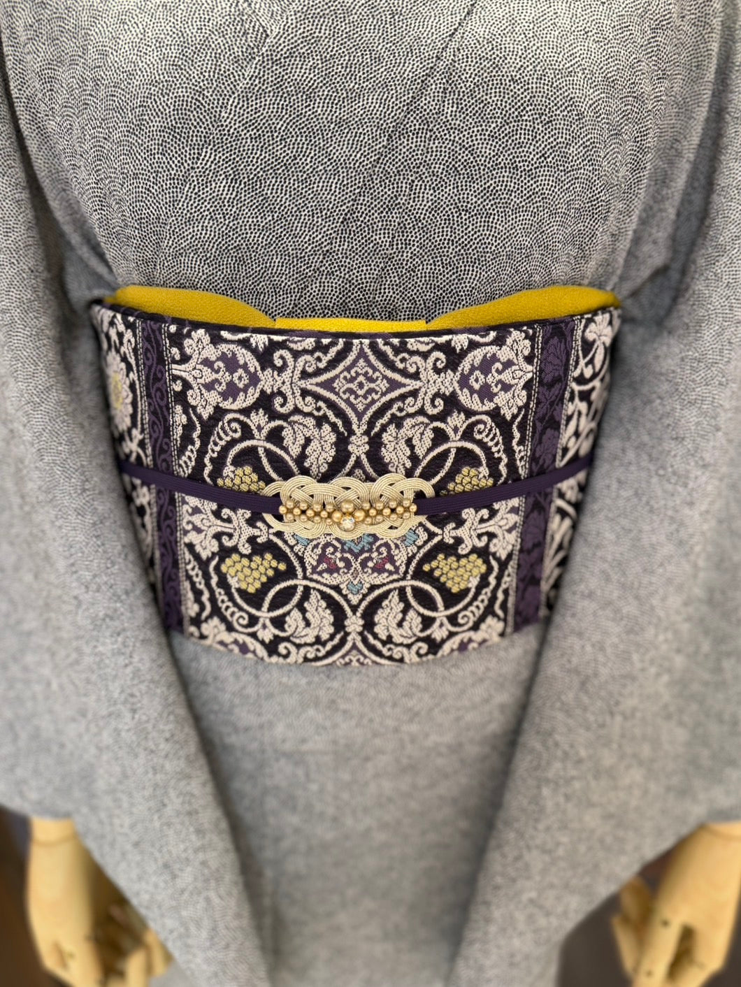 三部式袷きもの ポリちりめん 江戸小紋 鮫小紋 セット – driccoきもの