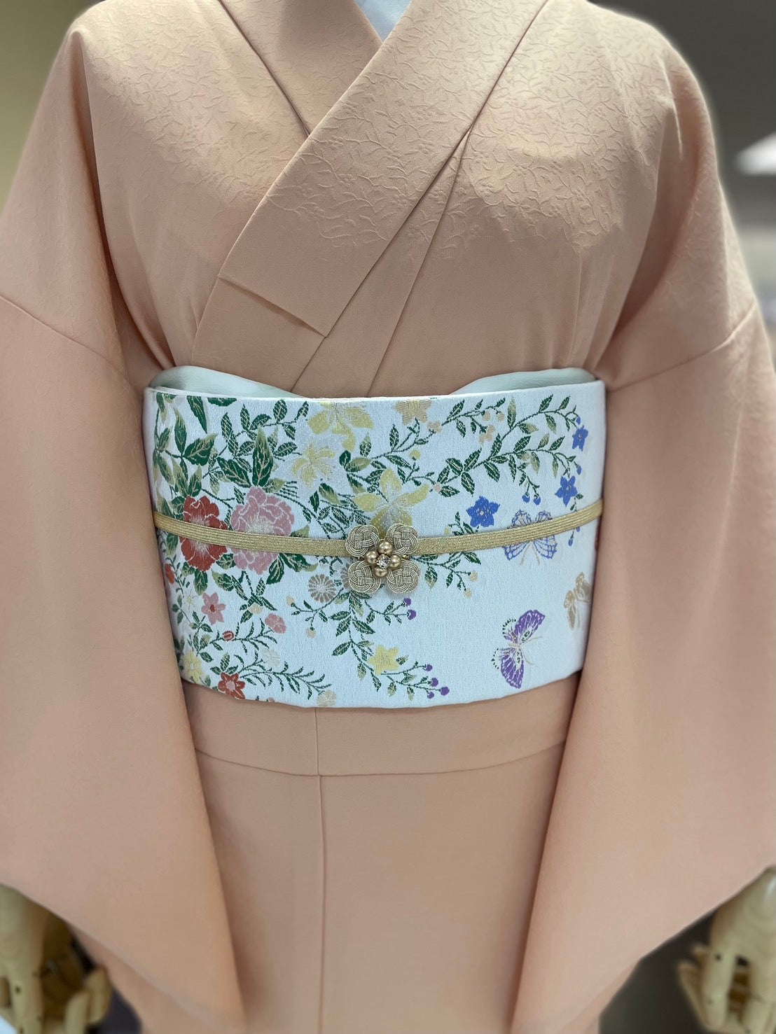 三部式袷きもの 東レ色無地 みゆきオレンジ セット – driccoきもの