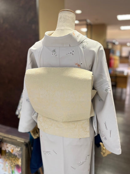 三部式袷きもの 東レグレー小紋（衿・襦袢袖付き）