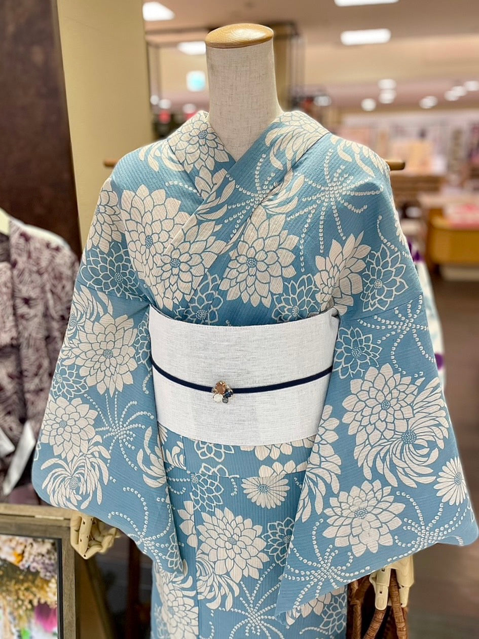 綿麻三部式浴衣 Lサイズ – driccoきもの