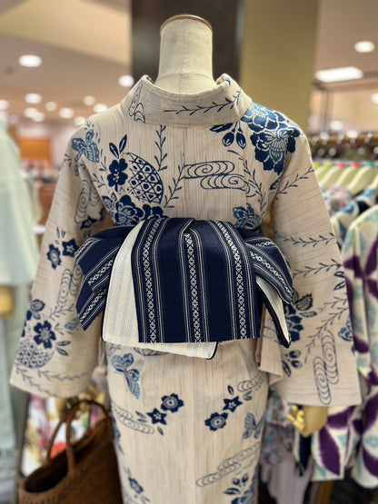 綿麻三部式浴衣 Mサイズ