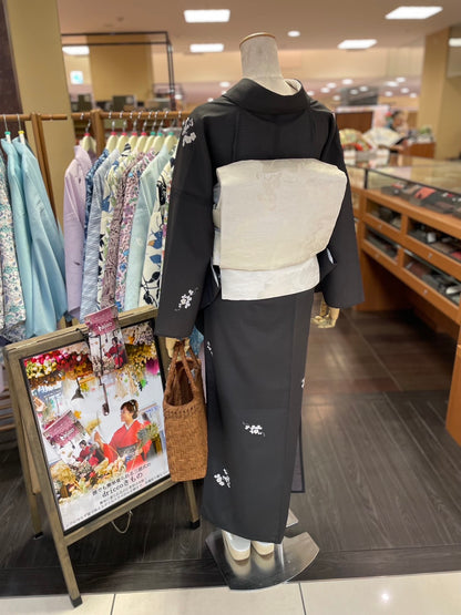 夏絽 三部式着物 飛び柄小紋（絽ちりめん）Lサイズ