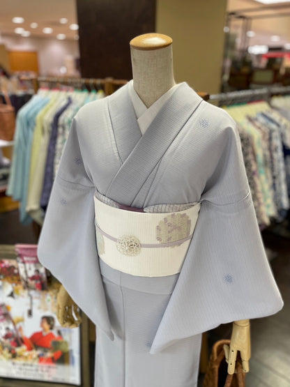 夏絽 三部式着物 飛び柄小紋（絽ちりめん）Sサイズ