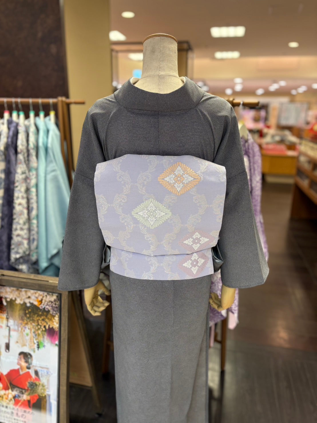 夏絽 三部式着物 鮫小紋 Mサイズ