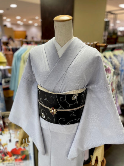 夏絽 三部式着物グレー Sサイズ