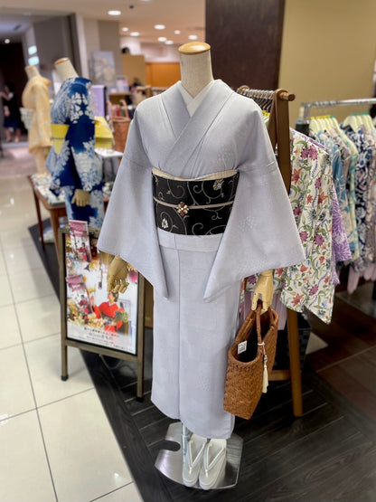夏絽 三部式着物グレー Sサイズ